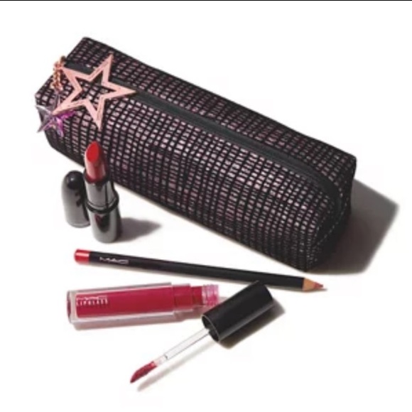 MAC Starlit Lip Bag: Red NWT - Picture 9 of 11